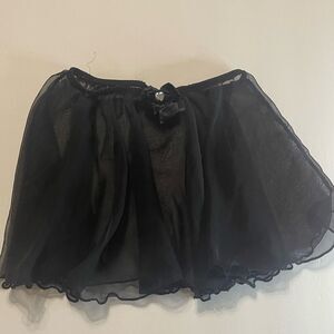 Jacques Moret Girls Black Chiffon Dance Skirt with Bow Size Medium 10-12